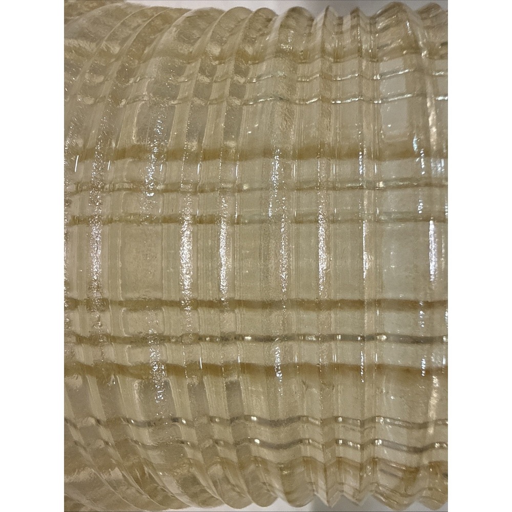 Vintage Clear  Glass Ribbed Gridded Shade 2 1/8" Fitter - Picture 8 of 8